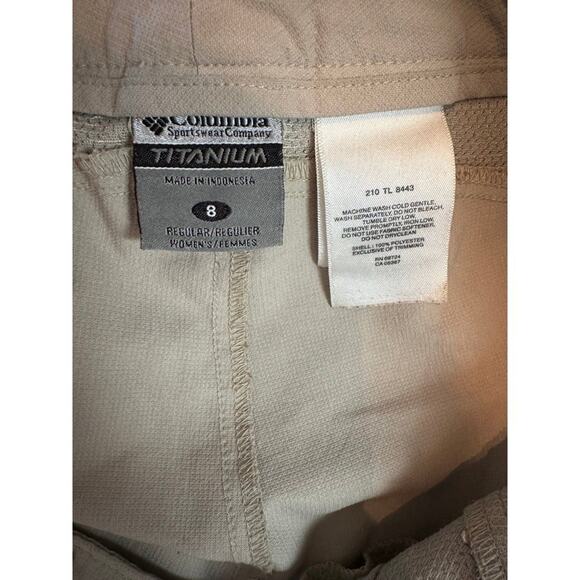 Columbia Women’s Zip Off Hiking Pants Shorts Tan Khaki Convertible Medium 8 - Picture 7 of 7